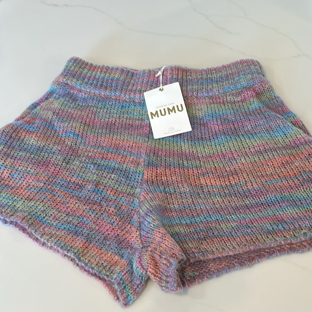 Show Me Your Mumu womens Boyfriend Shorts Spacedye Knit
